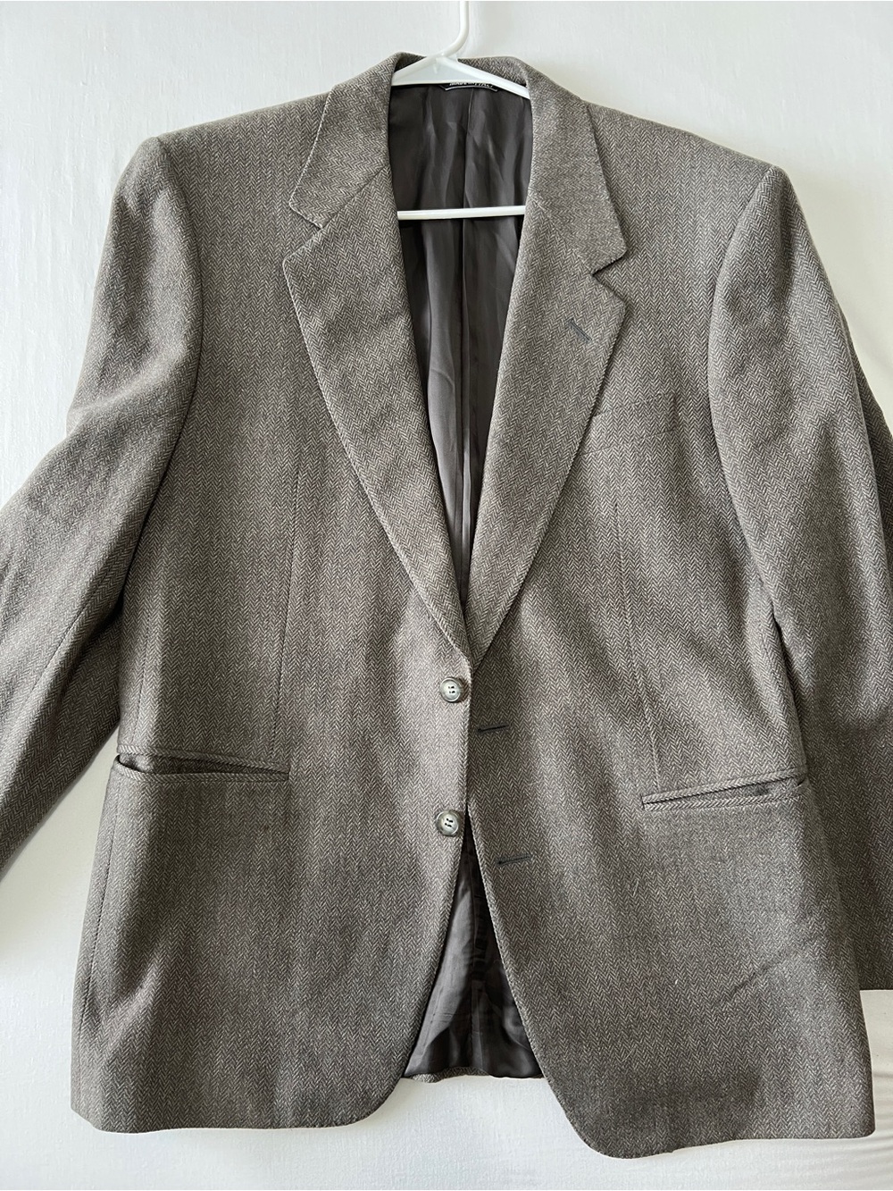 Canali Taupe Herringbone Sport Coat Blazer